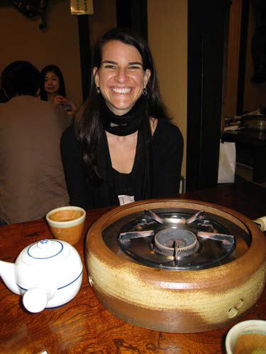 Kathryn awaiting the meal, at Jyun-sei