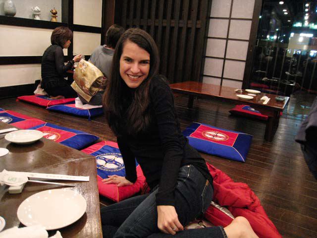 Kathryn Posing so I can also photography the kimono-ed ladies