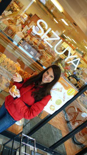 Kathryn with Cheese Bagel at Sizuya